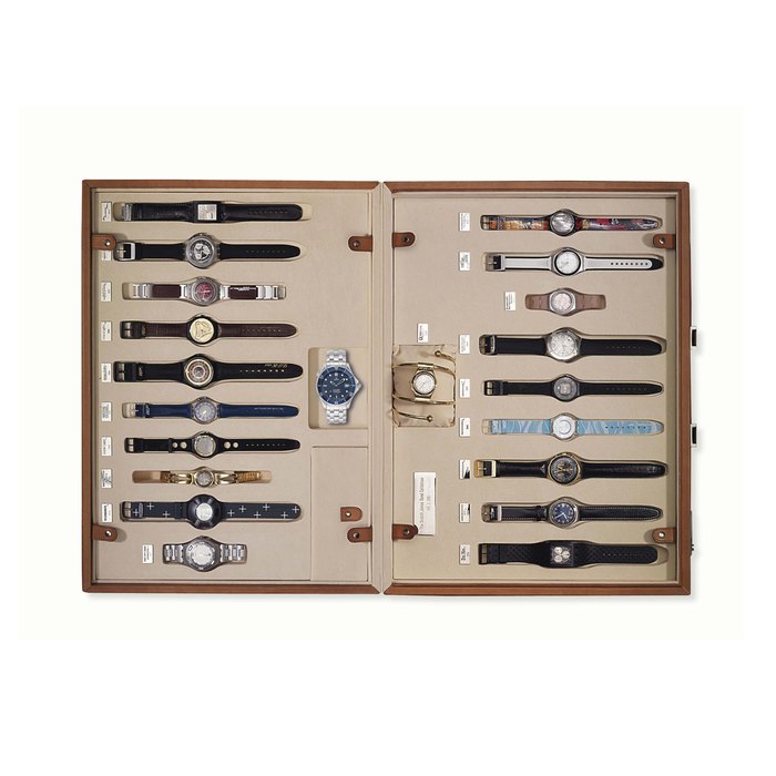 Swatch and Omega. A group of twenty-one quartz and automatic wristwatches, made to commemorate the 40th anniversary of the James Bond movie SIGNED SWATCH AND OMEGA, 40 YEARS OF JAMES BOND LIMITED SERIES, SEAMASTER MODEL, NO. 02757/10007, REF. 25378000, CASE NO. 80411703, CIRCA 2002