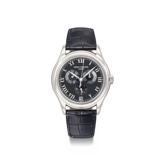 Patek Philippe. A fine and rare platinum automatic annual calendar wristwatch with sweep centre seconds SIGNED PATEK PHILIPPE, GENEVE, REF. 5035, MOVEMENT NO. 3'057'518, CASE NO. 4'024'704, MANUFACTURED IN 1997