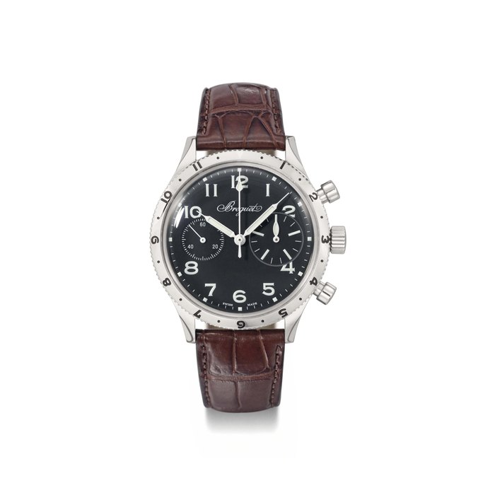 Breguet. A large stainless steel flyback chronograph wristwatch SIGNED BREGUET, TYPE XX MODEL, CASE NO. 2072, MANUFACTURED IN 1963
