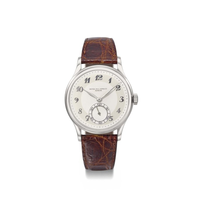 Patek Philippe. A fine stainless steel wristwatch with later replacement two-tone silvered dial SIGNED PATEK PHILIPPE & CO., GENEVE, CALATRAVA MODEL, REF. 530, MOVEMENT NO. 920'794, CASE NO. 507'301, MANUFACTURED IN 1941