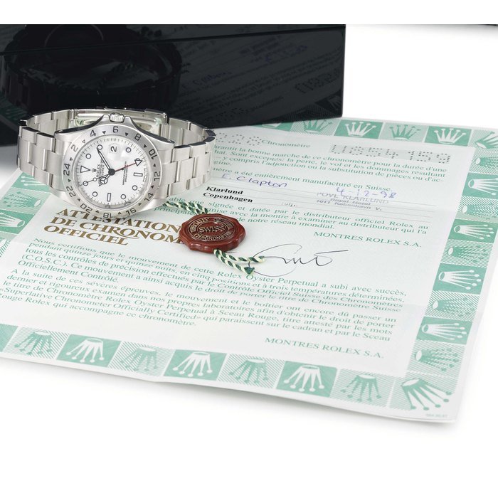 Rolex Rolex. A fine stainless steel automatic wristwatch with sweep centre seconds, date, 24 hour hand, bracelet, original guarantee and box SIGNED ROLEX, OYSTER PERPETUAL DATE, EXPLORER II, REF. 16570, CASE NO. U'854'159, MANUFACTURED IN 1998 · 16570