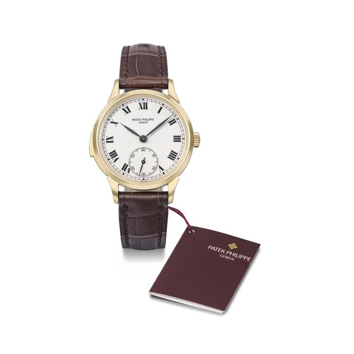 Patek Philippe. A very fine and rare 18K gold automatic minute repeating wristwatch with original certificate and box SIGNED PATEK PHILIPPE, GENEVE, REF. 3979, MOVEMENT NO. 1'904'036, CASE NO. 2'906'838, MANUFACTURED IN 1991