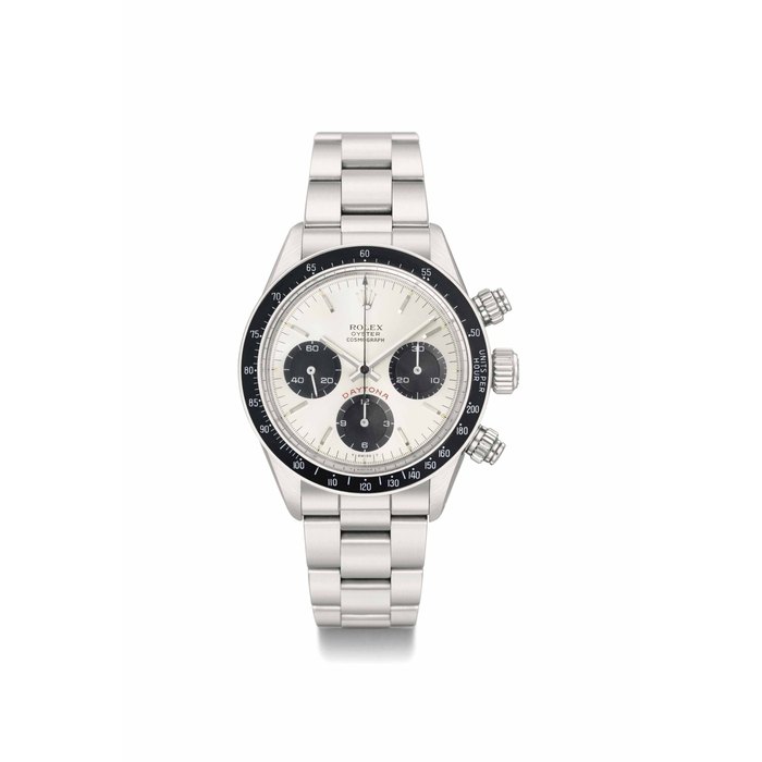 Rolex. A fine and attractive stainless steel chronograph wristwatch with bracelet and box SIGNED ROLEX, OYSTER COSMOGRAPH, REF. 6263, CASE NO. 6'047'306, CIRCA 1979