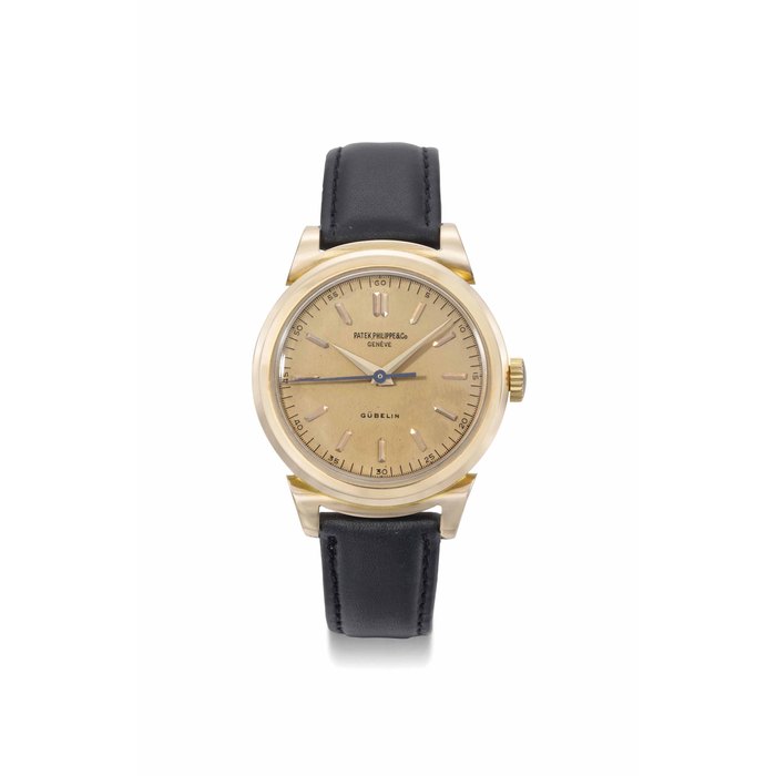 Patek Philippe. A fine and attractive 18K pink gold wristwatch with indirect sweep centre seconds seconds, pink dial and scroll lugs SIGNED PATEK PHILIPPE & CO., GENÈVE, RETAILED BY GÜBELIN, REF. 1491, MOVEMENT NO. 864'848, CASE NO. 645'201, MANUFACTURED IN 1946