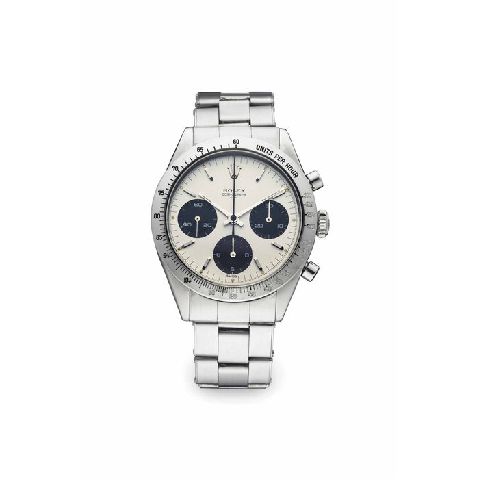 Rolex Rolex. A very rare and early stainless steel chronograph wristwatch with "double Swiss underline" dial SIGNED ROLEX, COSMOGRAPH, REF. 6239, CASE NO. 923'179, MANUFACTURED IN 1963 · 6239
