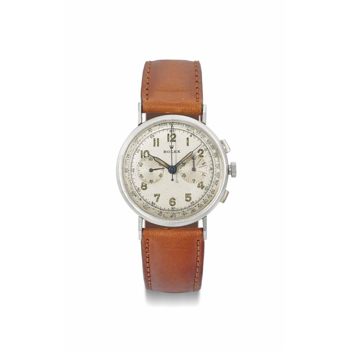 Rolex Rolex. A fine and rare stainless steel chronograph wristwatch SIGNED ROLEX, REF. 3858, CASE NO. 048'026, CIRCA 1938, Price & Market Data