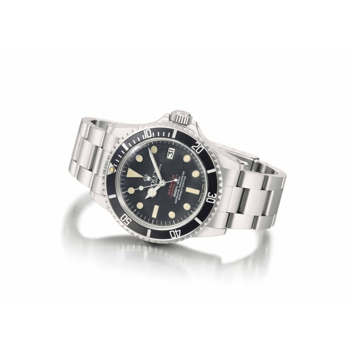 Rolex. A Fine Stainless Steel Automatic Wristwatch with Center Seconds, Date, Gas Escape Valve, and Bracelet SIGNED ROLEX, OYSTER PERPETUAL DATE, DOUBLE RED SEA-DWELLER, 2000FT=610M, SUPERLATIVE CHRONOMETER OFFICIALLY CERTIFIED, REF. 1665, CASE NO. 4'187'216, MANUFACTURED IN 1976