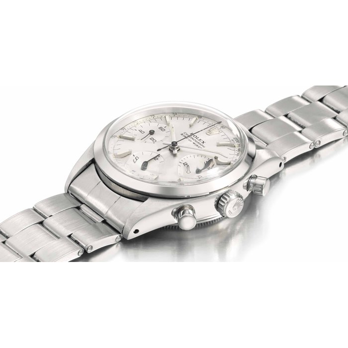 Rolex. A very rare, unusual and attractive stainless steel chronograph wristwatch with bracelet SIGNED ROLEX, CHRONOGRAPH, KING OF WINGS, REF. 6238, CASE NO. 1'101'386, CIRCA 1964