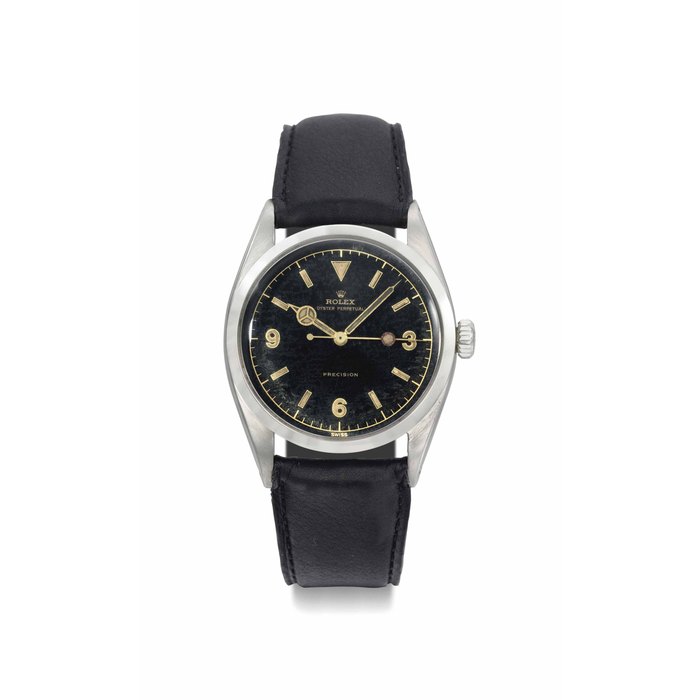 Rolex Rolex. A stainless steel automatic wristwatch with sweep centre seconds SIGNED ROLEX, OYSTER PERPETUAL, PRECISION, REF. 6150, CASE NO. 930'949, MANUFACTURED IN 1953, Price & Market Data