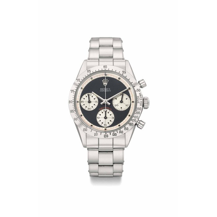Rolex Rolex. A fine and rare stainless steel chronograph wristwatch with bracelet and box SIGNED ROLEX, COSMOGRAPH DAYTONA, PAUL NEWMAN MODEL, REF. 6239, CASE NO. 1'988'017, CIRCA 1968 · 6239