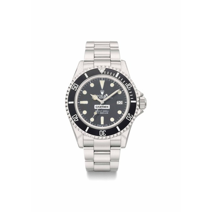 Rolex. A rare stainless steel automatic wristwatch with sweep centre seconds, date, gas escape valve, bracelet, guarantee and box, and additional depth rating instrument, made for COMEX SIGNED ROLEX, OYSTER PERPETUAL DATE, COMEX, SEA-DWELLER, 4000FT-1220M, REF. 16660, CASE NO. 7'205'232, CIRCA 1981