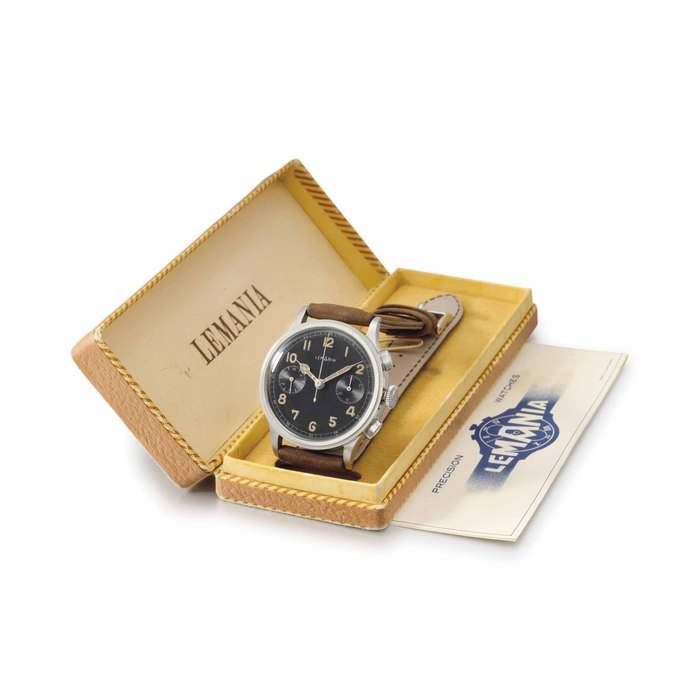 Lemania. A fine stainless steel chronograph wristwatch SIGNED LEMANIA, MOVEMENT NO. 31'112, CASE NO. 52'302, MANUFACTURED CIRCA 1940