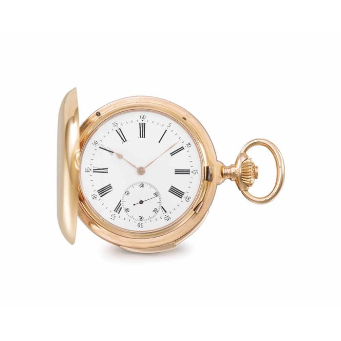Vacheron Constantin. A fine 18K pink gold hunter case minute repeating keyless lever watch SIGNED VACHERON & CONSTANTIN, GENÈVE, RÉPÉTITION À QUARTS ET MINUTES, DEMIE-CHRONOMÈTRE, NO. 171'500, MANUFACTURED IN 1890