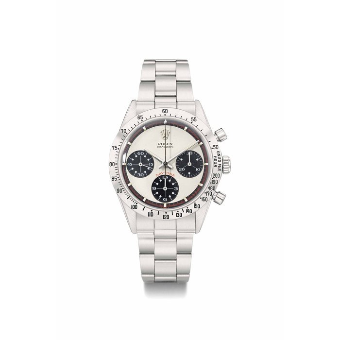 Rolex Rolex. A nice and very rare stainless steel chronograph wristwatch with bracelet SIGNED ROLEX, COSMOGRAPH DAYTONA, PAUL NEWMAN MODEL, REF. 6239, CASE NO. 2'002'752, CIRCA 1968 · 6239