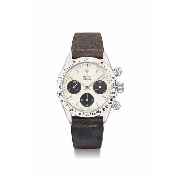 Rolex Rolex. A very rare stainless steel chronograph wristwatch with "ultra-flat" dial SIGNED ROLEX, OYSTER, COSMOGRAPH, ULTRA FLAT MODEL, REF. 6265/6239, CASE NO. 3'055'573, CIRCA 1971 · 6265/6239