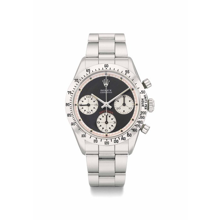 Rolex Rolex. A fine and rare stainless steel chronograph wristwatch with black dial and bracelet SIGNED ROLEX, COSMOGRAPH DAYTONA, REF. 6239, PAUL NEWMAN MODEL, CASE NO. 1'997'755, CIRCA 1969 · 6239