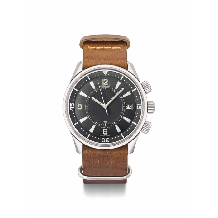 Jaeger-LeCoultre. A fine and rare stainless steel automatic diver's wristwatch with sweep centre seconds, date and alarm SIGNED JAEGER-LECOULTRE, AUTOMATIC, MEMOVOX POLARIS MODEL, REF. E859, MOVEMENT NO. 1'875'903 CASE NO. 1'099'446, MANUFACTURED IN 1967