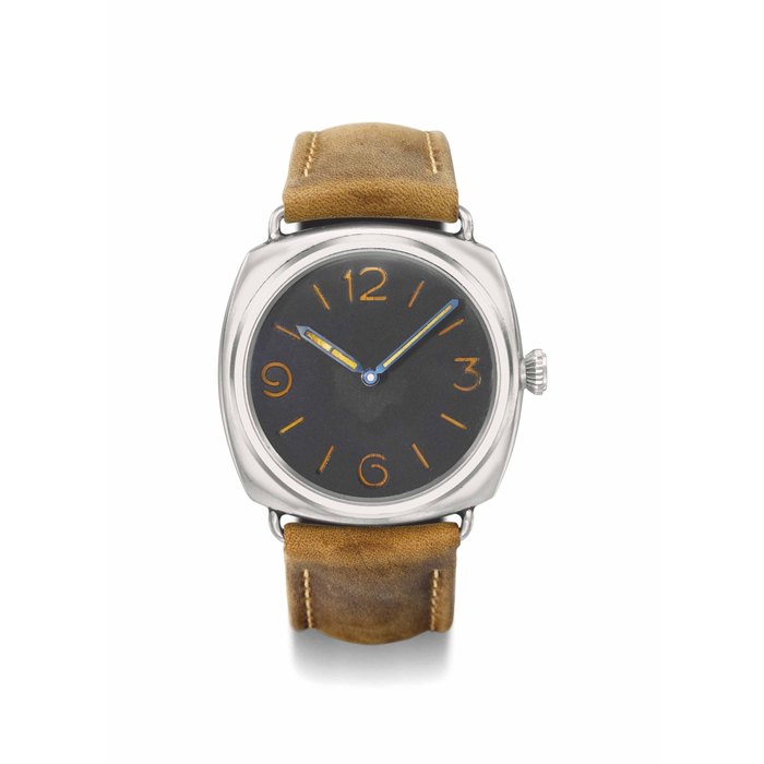 Rolex made for Officine Panerai. An extremely rare stainless steel cushion-shaped diver's wristwatch SIGNED ROLEX S.A., REF. 3646, CASE NO. 260'447, MANUFACTURED IN 1943