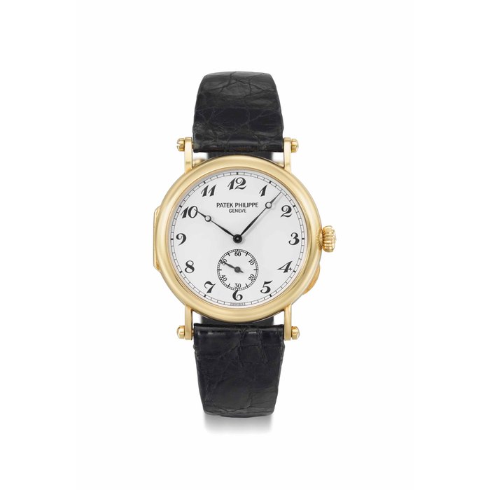 Patek Philippe. A fine and rare 18K gold limited edition Officier wristwatch with Breguet numerals and original Certificate SIGNED PATEK PHILIPPE, GENEVE, OFFICIER MODEL, REF. 3960, MOVEMENT NO. 768'108, CASE NO. 2'863'020, MANUFACTURED IN 1989