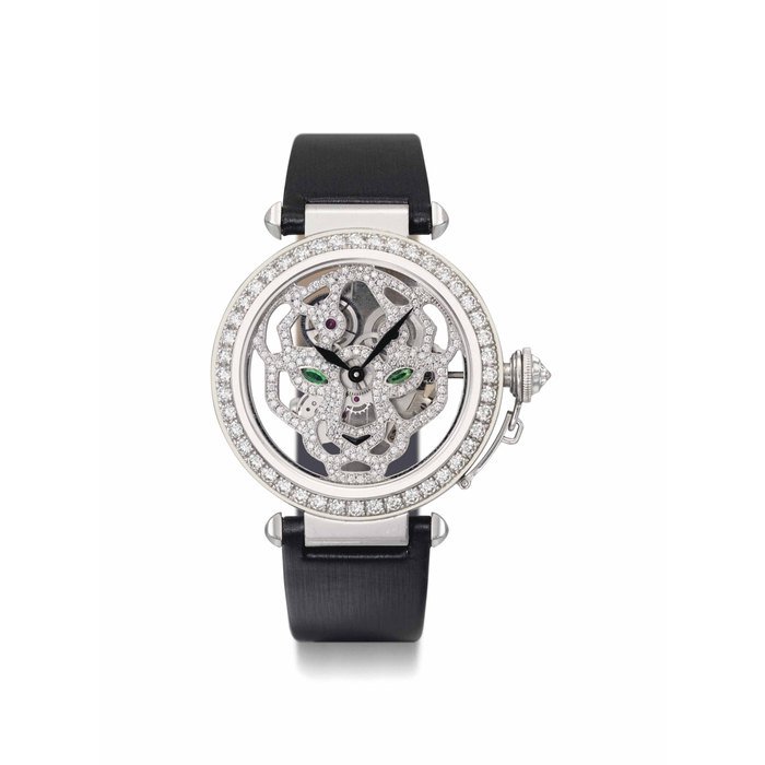 Cartier Cartier. A fine, attractive and unusual 18K white gold and diamond-set skeletonized wristwatch SIGNED PASHA DE CARTIER, REF. HPI00365, CASE NO. 3309, MOVEMENT NO. 55, CIRCA 2010