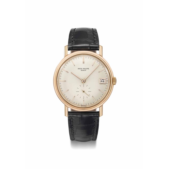 Patek Philippe. An 18K pink gold automatic wristwatch with date SIGNED PATEK PHILIPPE, GENÈVE, REF. 3445, MOVEMENT NO. 1'121'583, CASE NO. 315'462, MANUFACTURED IN 1964