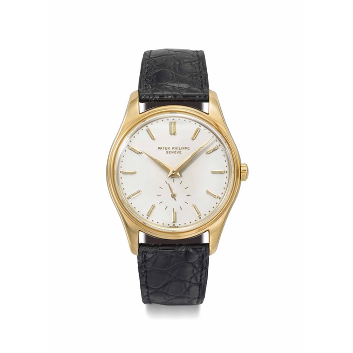 Patek Philippe. A fine and rare 18K gold automatic wristwatch with enamel dial SIGNED PATEK PHILIPPE, GENÈVE, REF. 2526, MOVEMENT NO. 766'654, CASE 2'606'871, MANUFACTURED IN 1960