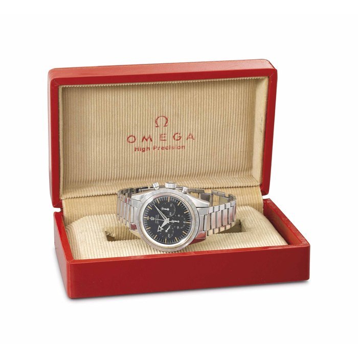 Omega Omega. A very fine and rare stainless steel chronograph wristwatch with bracelet and box SIGNED OMEGA, SPEEDMASTER, MOVEMENT NO. 16'648'471, CASE REF. 2915-2, MANUFACTURED IN 1958