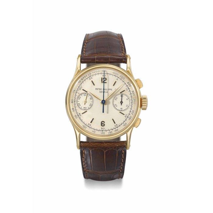 Patek Philippe. A fine, rare and elegant 18K gold chronograph wristwatch SIGNED PATEK PHILIPPE, GENÈVE, REF. 130, MOVEMENT NO. 862'571, CASE NO. 623'242, MANUFACTURED IN 1941