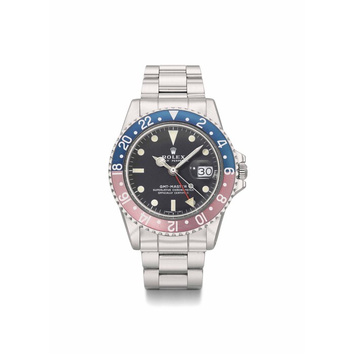 Rolex Rolex. A stainless steel automatic dual time wristwatch with sweep centre seconds, date, bracelet and additional bezel SIGNED ROLEX, OYSTER PERPETUAL, GMT-MASTER, REF. 1675, CASE NO. 2'532'736, CIRCA 1970, Price & Market Data