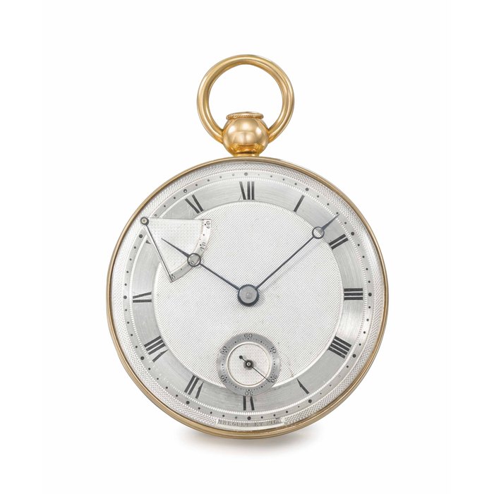 Breguet, Paris, No. 2926 “montre répétition perpétuelle en or”. A very fine and extremely rare 18K gold self-winding à toc quarter repeating lever watch with power reserve Signed Breguet, No. 2926, sold on 27 November 1816 to Ouvrard for the sum of 4,500 francs