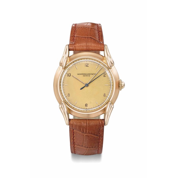 Vacheron Constantin. A fine and attractive 18K pink gold wristwatch with sweep centre seconds and two-tone champagne dial Signed Vacheron & Constantin, Genève, ref. 4483, movement no. 475'083, case no. 309'742, manufactured in 1948