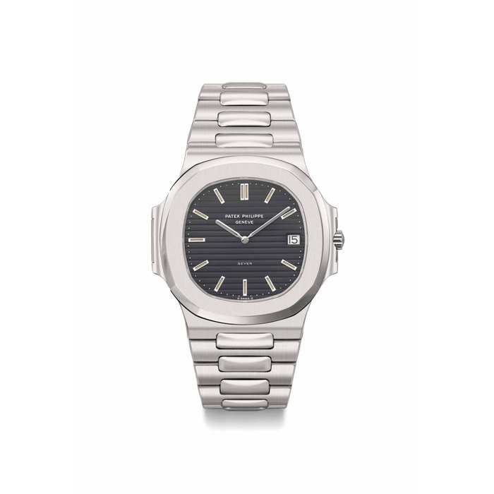 Patek Philippe. A fine and large stainless steel automatic wristwatch with sweep centre seconds, date and bracelet Signed Patek Philippe, Genève, Nautilus model, retailed by Beyer, ref. 3700/1A, movement no. 1’304’531, case no. 534’139, manufactured in 1978