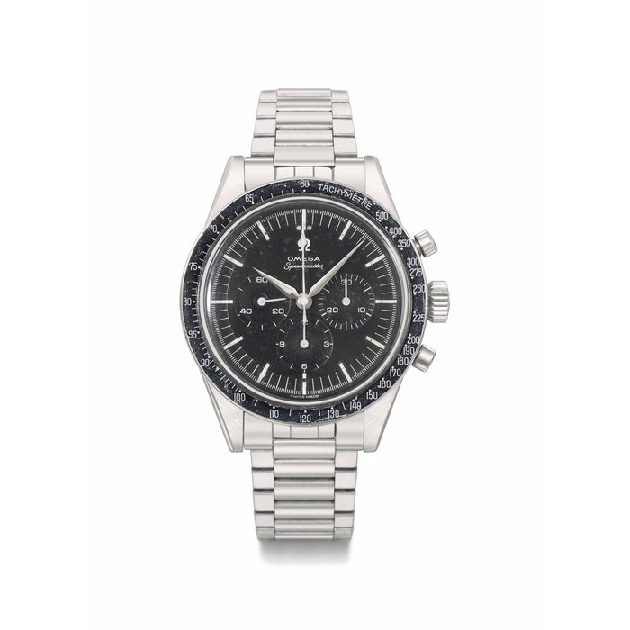 Omega Omega. A fine and very rare stainless steel chronograph wristwatch with bracelet made for the Peruvian Air Force Signed Omega, Speedmaster, ref. 105'002, movement no. 19’584’305, manufactured in 1963