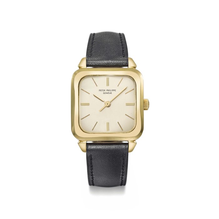 Patek Philippe. A fine 18K gold square automatic wristwatch with centre seconds Signed Patek Philippe, Genève, ref. 2540/2, movement no. 707’540, case no. 2’603’591, manufactured in 1958