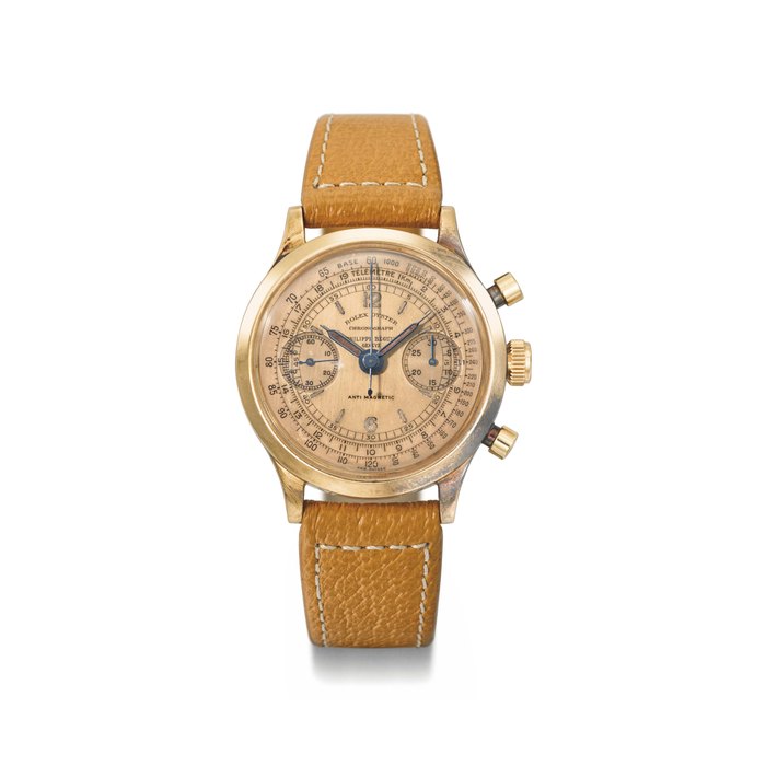 Rolex. A very fine, early and rare 18K pink gold chronograph wristwatch with pink luminous dial Signed Rolex Oyster, Chronograph, Genève, Anti Magnetic, retailed by Philippe Béguin, ref. 3525, case no. 46’391, circa 1939