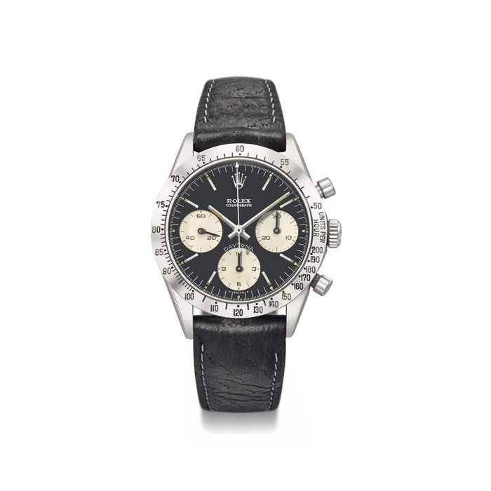 Rolex Rolex. A very fine chronograph wristwatch with light blue Daytona dial Signed Rolex, Cosmograph, Daytona, ref. 6239, case no. 2’003’172, circa · 6239