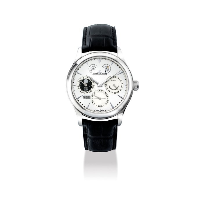 Jaeger-Lecoultre JAEGER-LECOULTRE. A FINE STAINLESS STEEL PERPETUAL CALENDAR WRISTWATCH WITH MOON PHASES, 8 DAY POWER RESERVE AND DIGITAL YEAR DISPLAY SIGNED JAEGER-LECOULTRE, MASTER EIGHT DAYS PERPETUAL MODEL, REF. 174.8.26.S, CASE NO. 2’893’285, CIRCA 2014