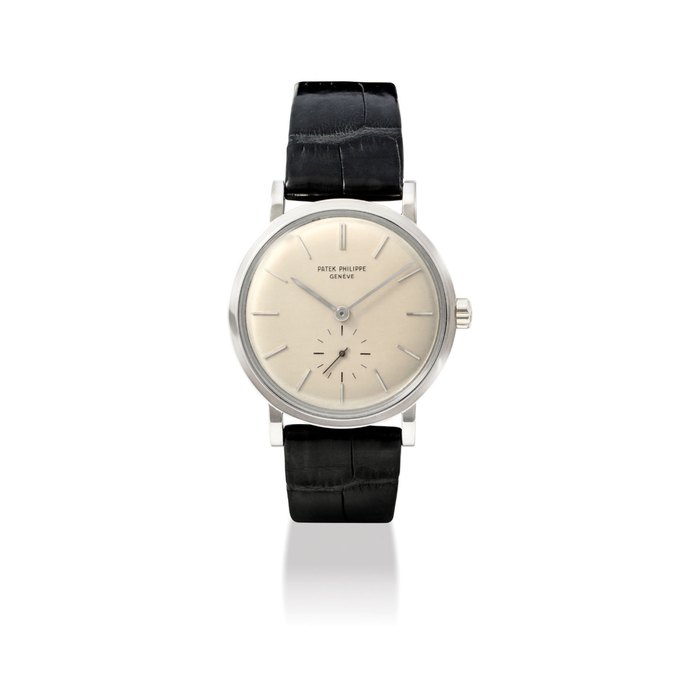 PATEK PHILIPPE. A FINE AND VERY RARE 18K WHITE GOLD AUTOMATIC WRISTWATCH SIGNED PATEK PHILIPPE, GENEVE, REF. 3415, MOVEMENT NO. 766'941, CASE NO. 2'611'771, MANUFACTURED IN 1960
