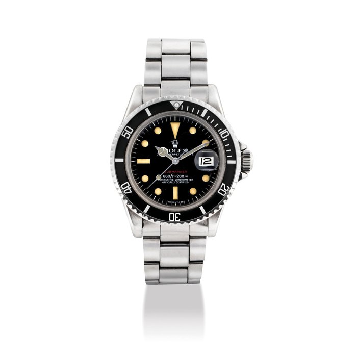 ROLEX. A STAINLESS STEEL AUTOMATIC WRISTWATCH WITH SWEEP CENTRE SECONDS, DATE AND BRACELET SIGNED ROLEX, OYSTER PERPETUAL, SUBMARINER, REF. 1680, CASE NO. 3’715’828, CIRCA 1974
