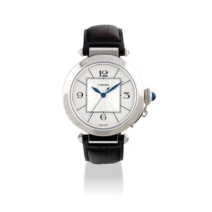 Cartier CARTIER. A FINE AND RARE LIMITED EDITION PALLADIUM AUTOMATIC WRISTWATCH WITH SWEEP CENTRE SECONDS SIGNED CARTIER, PASHA MODEL, REF. 2839, NO. 39/99, CASE NO. 037768SM, CIRCA 2010