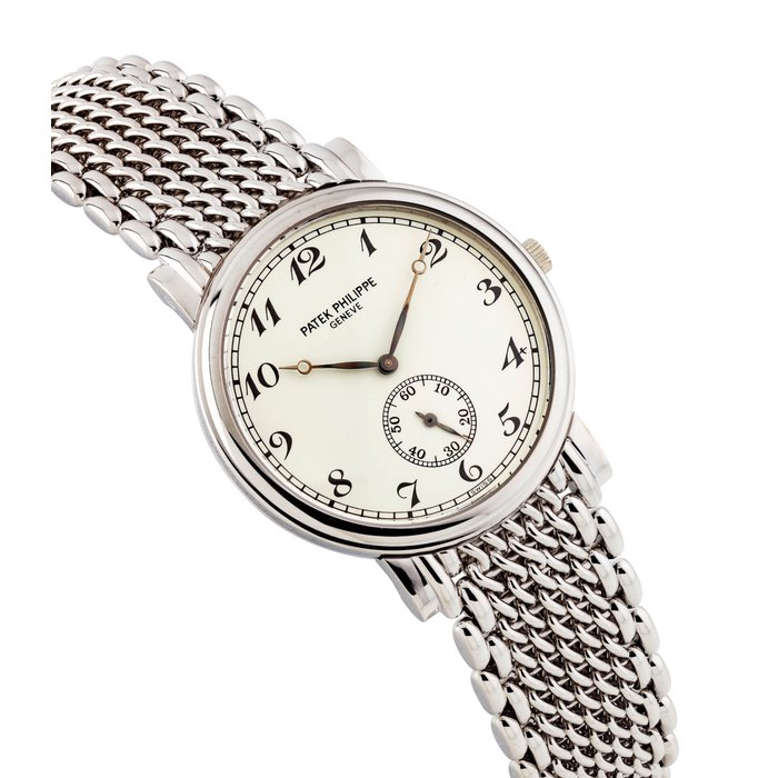 PATEK PHILIPPE. A FINE 18K WHITE GOLD BRACELET WATCH WITH BREGUET NUMERALS SIGNED PATEK PHILIPPE, GENEVE, REF. 5022/1, MOVEMENT NO. 1’873’948 CASE NO. 4’127’327, CIRCA 2001