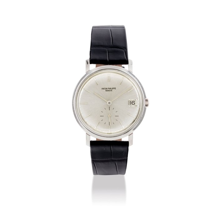 PATEK PHILIPPE. A FINE 18K WHITE GOLD AUTOMATIC WRISTWATCH WITH DATE SIGNED PATEK PHILIPPE, GENEVE, REF. 3445, CASE NO. 325’013, MOVEMENT NO. 1127136, MANUFACTURED IN 1968