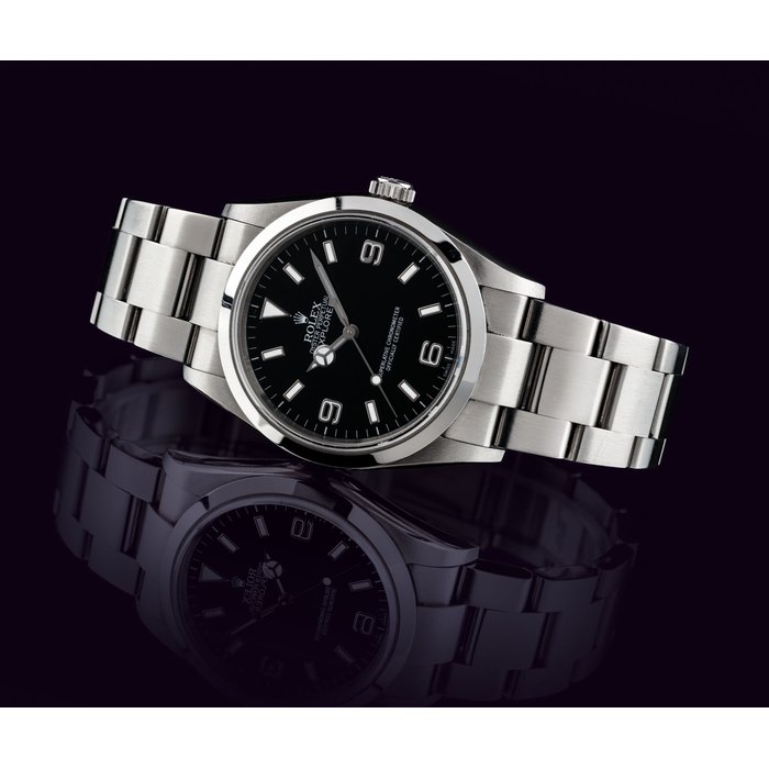 ROLEX. AN EXTREMELY RARE AND UNUSUAL STAINLESS STEEL AUTOMATIC WRISTWATCH WITH SWEEP CENTRE SECONDS AND BRACELET SIGNED ROLEX, OYSTER PERPETUAL, EXPLORER, REF. 114270, CASE NO. Z088290, CIRCA 2006