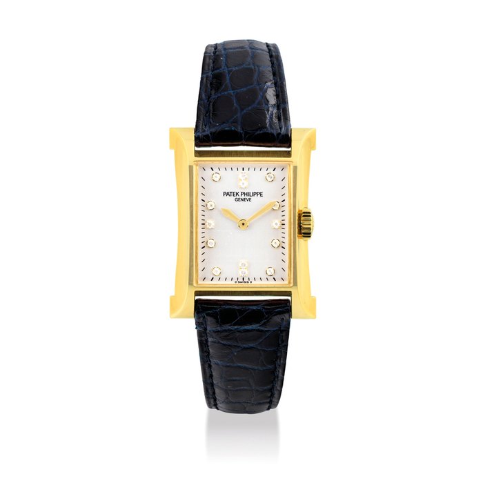PATEK PHILIPPE. A LADY'S FINE 18K GOLD AND DIAMOND-SET LIMITED EDITION RECTANGULAR WRISTWATCH, MADE TO COMMEMORATE THE OPENING OF PATEK PHILIPPE'S WATCHMAKING CENTRE IN GENEVA IN 1997 SIGNED PATEK PHILIPPE, GENEVE, PAGODA MODEL, REF. 4900, MOVEMENT NO. 3'066'530, CASE NO. 4'015’343, MANUFACTURED IN 1997