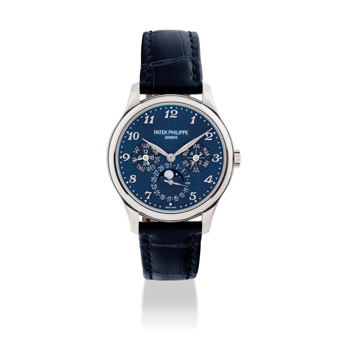 PATEK PHILIPPE. A FINE AND RARE 18K WHITE GOLD AUTOMATIC PERPETUAL CALENDAR WRISTWATCH WITH MOON PHASES PATEK PHILIPPE, GENEVE, REF. 5327, CASE NO. 6’151’252, MOVEMENT NO. 7’021’537, CIRCA 2016
