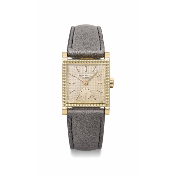 Patek Philippe. A fine 18K gold square wristwatch Signed Patek Philippe, Genève, ref. 2496, movement no. 743'958, case no. 515'033, manufactured in 1955