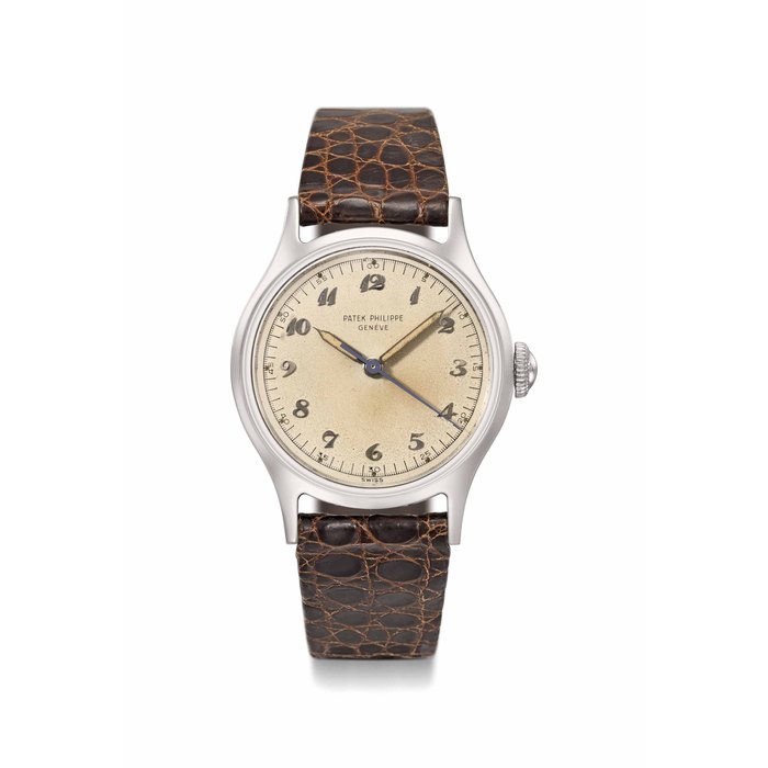 Patek Philippe. A very fine and rare stainless steel wristwatch with indirect sweep centre seconds, Breguet numerals, luminous accents and luminous hands Signed Patek Philippe, Genève, ref. 565, movement no. 861'918, case no. 652'390, manufactured in 1949