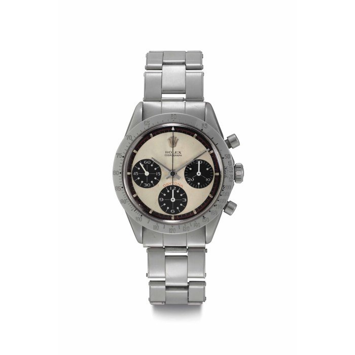 Rolex Rolex. A Fine and Rare Stainless Steel Chronograph Wristwatch with Bracelet and "Paul Newman" Dial Signed Rolex, Cosmograph, Daytona, Paul Newman Model, Ref. 6239, Case No. 1'781'628, Circa 1968 · 6239