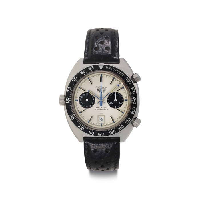 Heuer Heuer. A Fine Automatic Stainless Steel Chronograph Wristwatch with date Signed Heuer, Autavia, Ref. 1163, Circa 1972, Price & Market Data