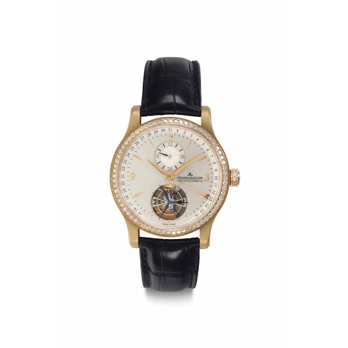 Jaeger-Lecoultre Jaeger-LeCoultre. A Fine and Large 18k Gold and Diamond-set Limited Edition Automatic Dual Time Tourbillon Wristwatch with Date Signed Jaeger-LeCoultre, Master Tourbillon, No. 17/35, Ref. 146234 S, Case No. 2'531'851, Circa 2012